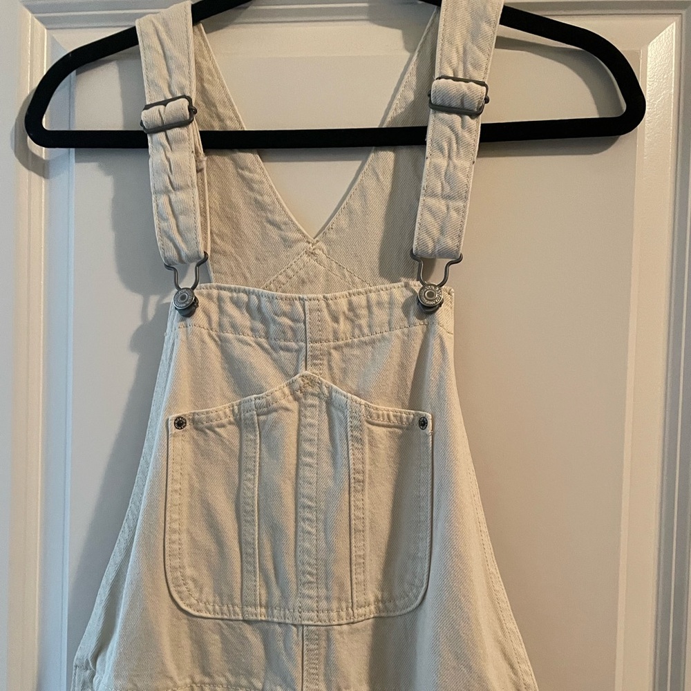 Cream Colored Denim Overalls